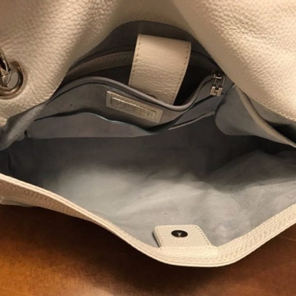 LAMBERTSON TRUEX-WHITE LEATHER SHOULDER BAG, SOFT - Picture 5 of 7